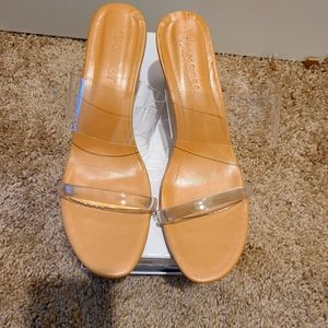 Clear open toe shoes